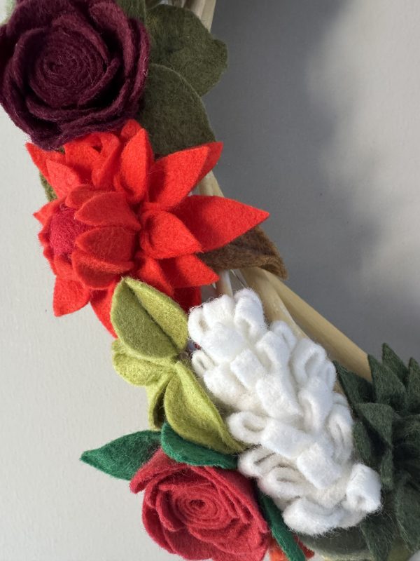 Stunning Felt Flower Wreath-40cm
