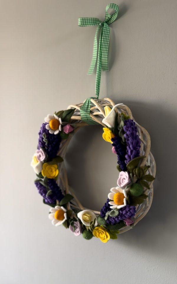 Delightful Felt Flower Wreath - 30cm
