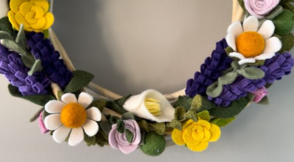 Delightful Felt Flower Wreath - 30cm