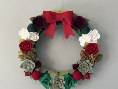 Festive Felt Winter Wreath-30cm