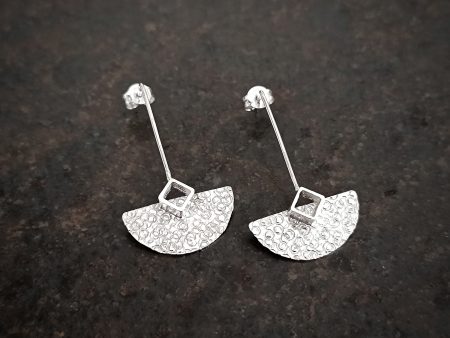 silver geometric earrings