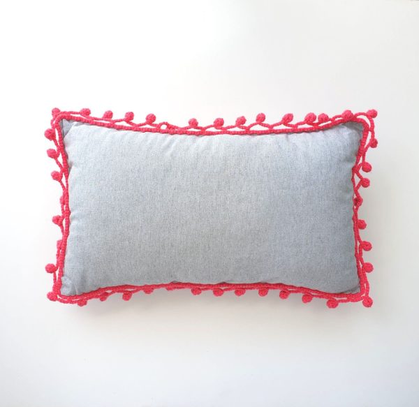 the "Silly Princess" cushion // grey & fuchsia decorative cushion - whole