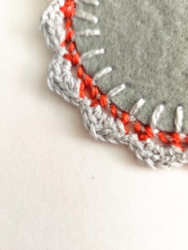 the "Let me be a kid" coasters // multicoloured handcrafted crochet coasters set of 4 - detail