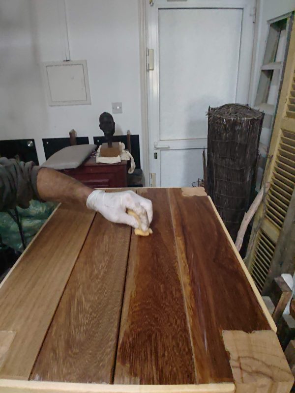 Repurposed mahogany and hardwood coffee table - Image 14