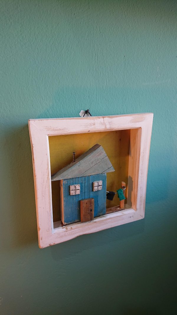 Framed old wood house art - Image 4