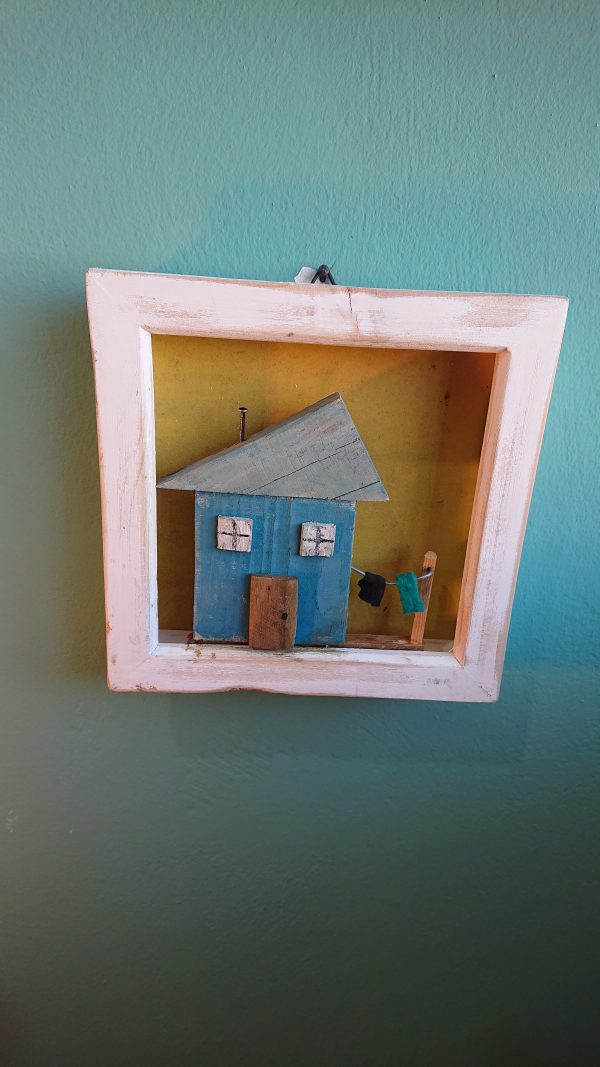 Framed old wood house art - Image 2