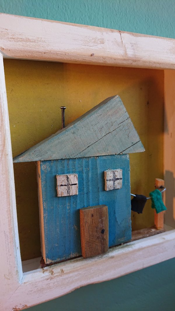 Framed old wood house art - Image 3