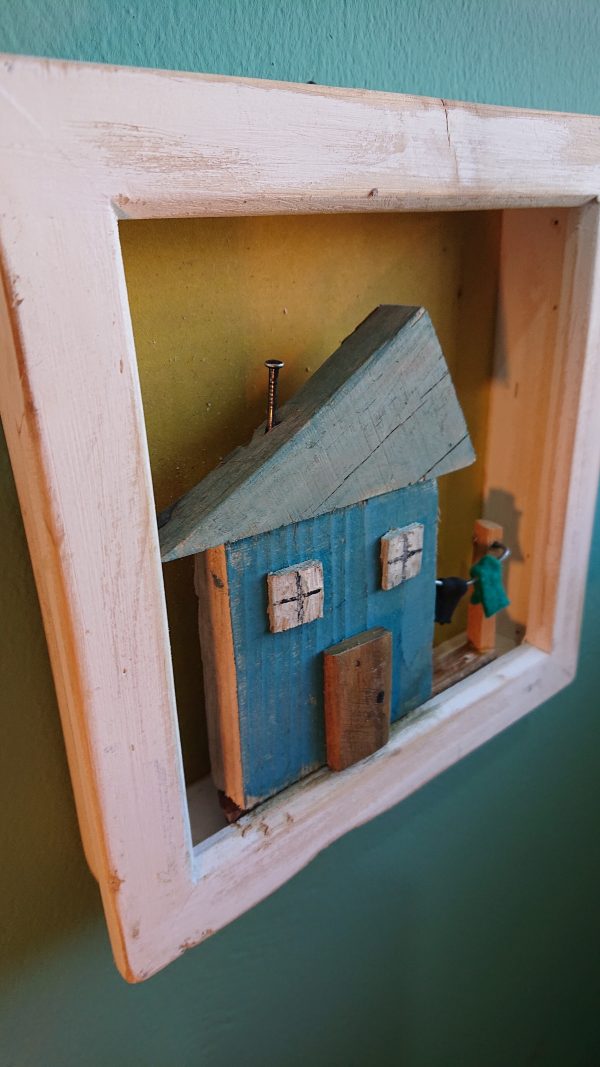Framed old wood house art - Image 7