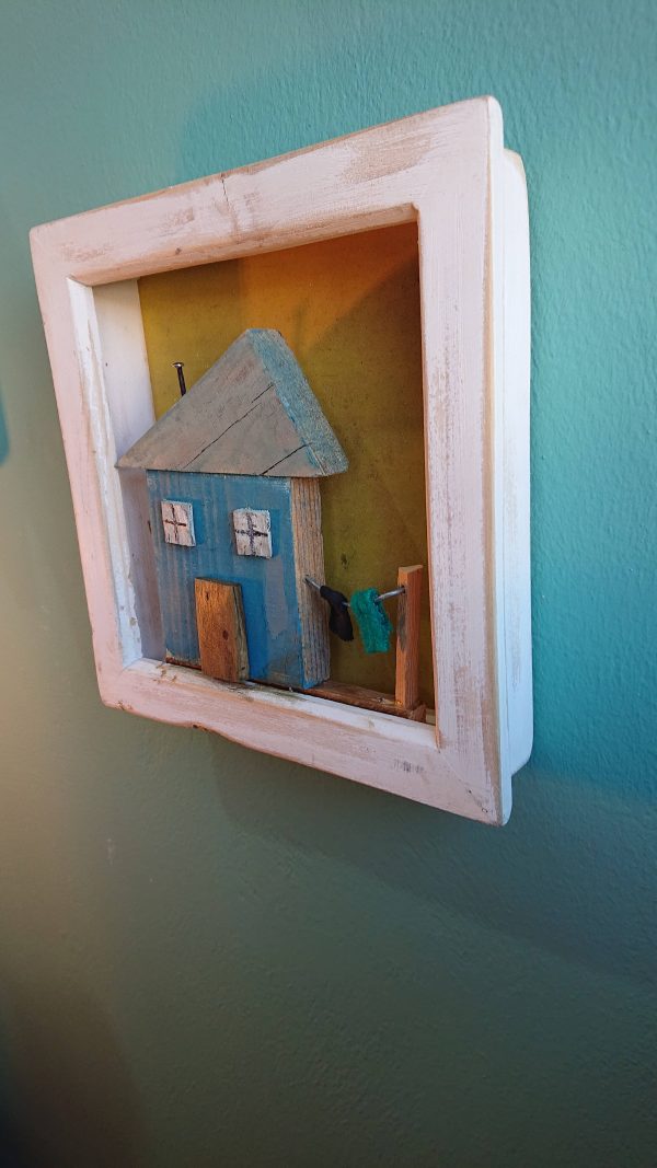 Framed old wood house art - Image 5