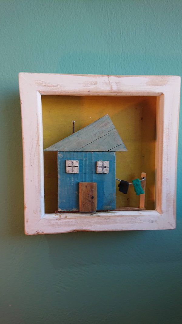 Framed old wood house art