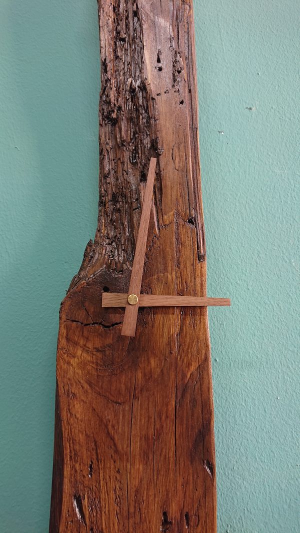 Natural, driftwood wall clock with shelf - Image 6