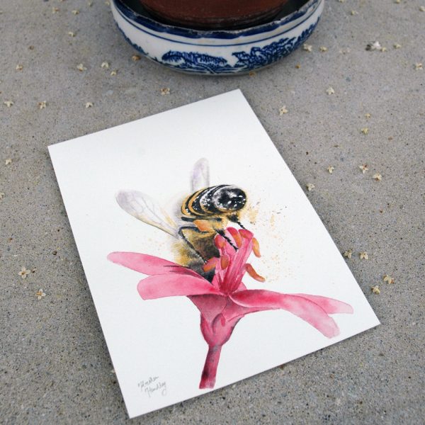 Honeybee and Flower Painting