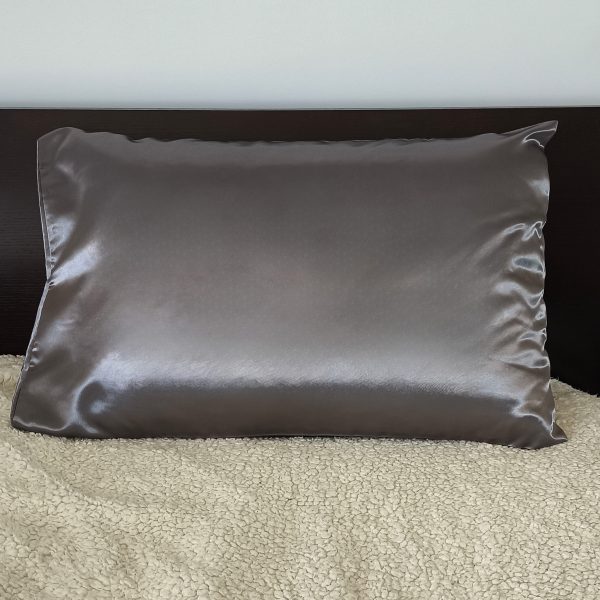 satin pillowcase dark grey