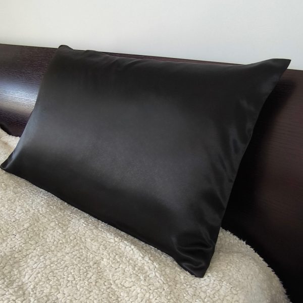 Black satin pillowcase