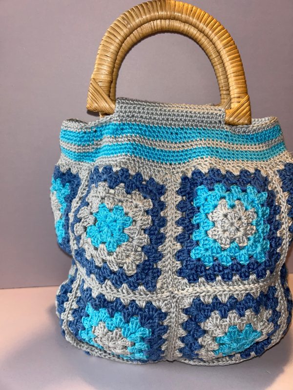Blu & Grey Granny Square Bag - Image 4