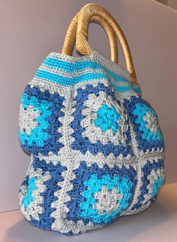 Blu & Grey Granny Square Bag - Image 3