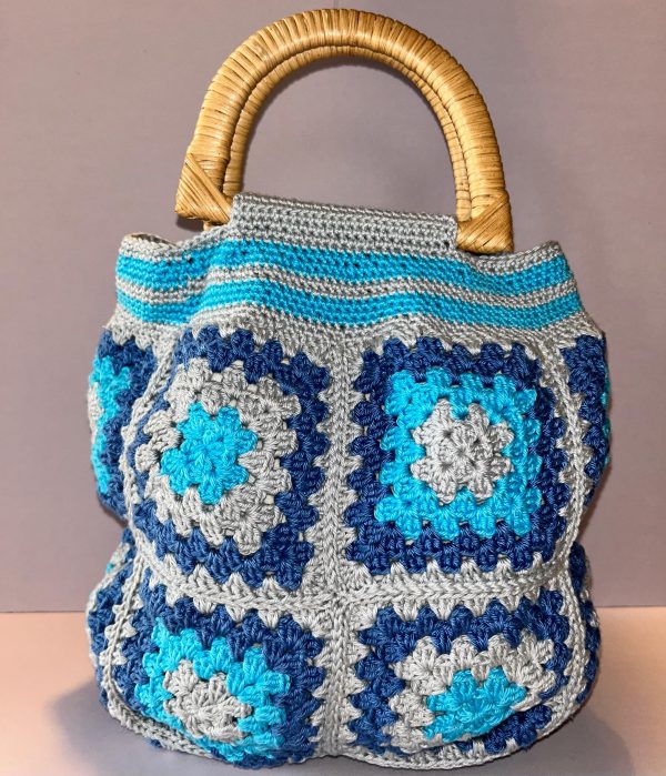 Blu & Grey Granny Square Bag