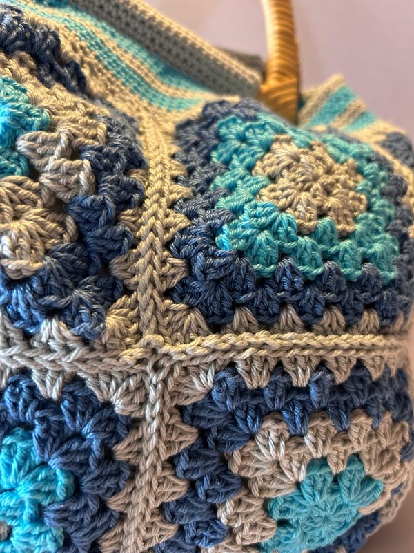 Blu & Grey Granny Square Bag - Image 2