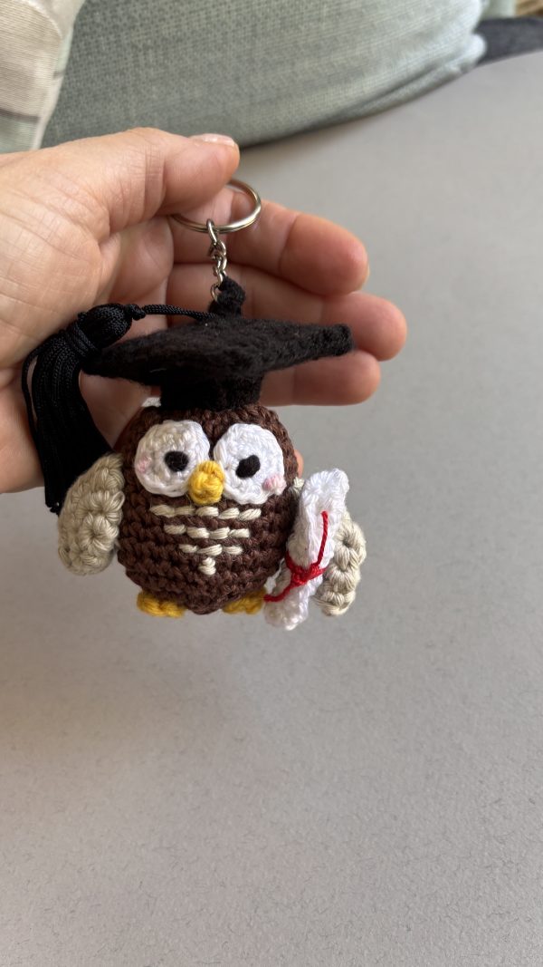 Sage – Handmade Crochet Mini Owl Graduation Keyring | The number 1 Graduation Gift! - Image 9