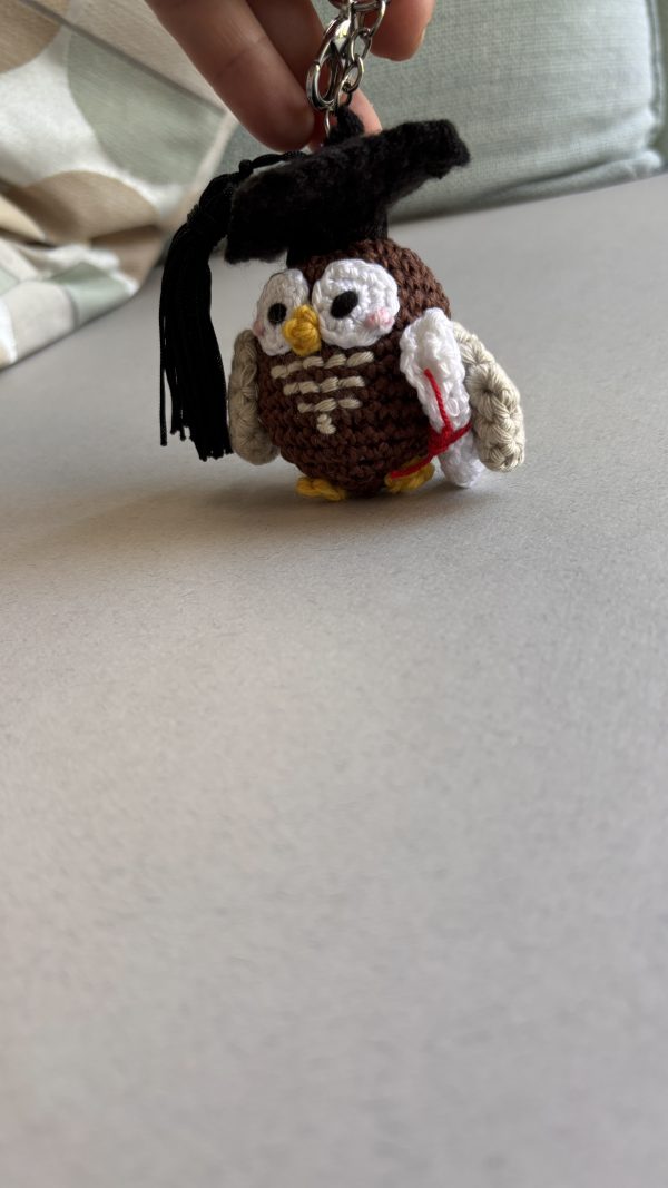 Sage – Handmade Crochet Mini Owl Graduation Keyring | The number 1 Graduation Gift! - Image 7