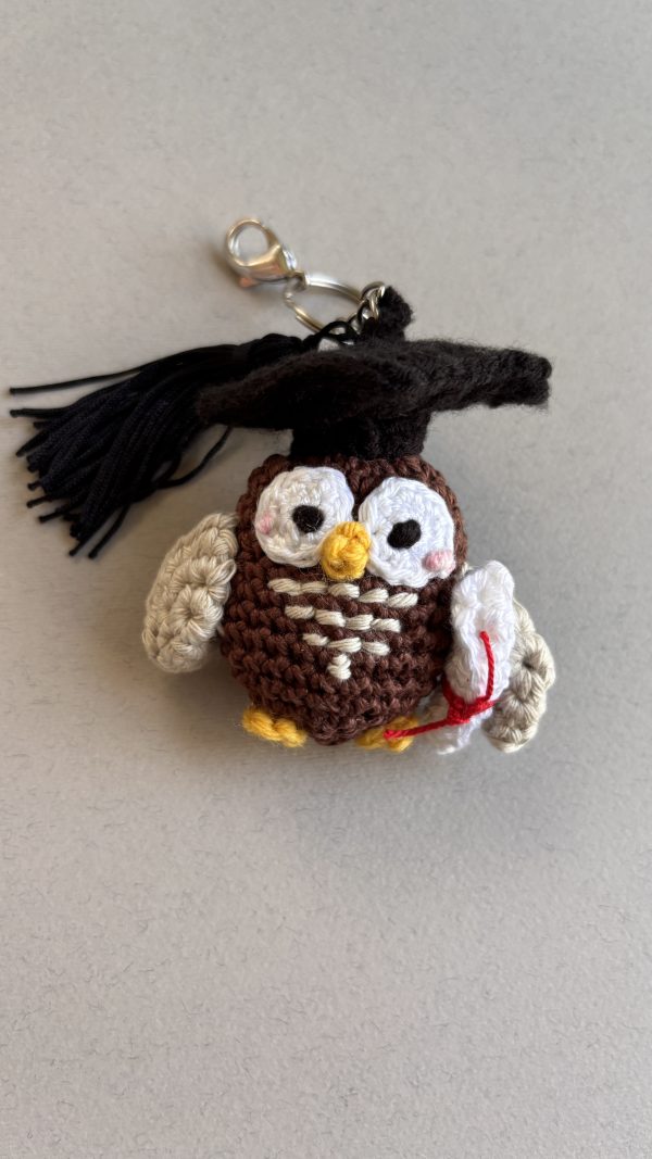 Sage – Handmade Crochet Mini Owl Graduation Keyring | The number 1 Graduation Gift! - Image 6