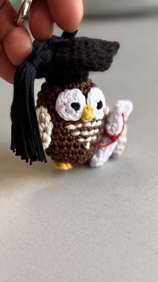 Sage – Handmade Crochet Mini Owl Graduation Keyring | The number 1 Graduation Gift! - Image 8