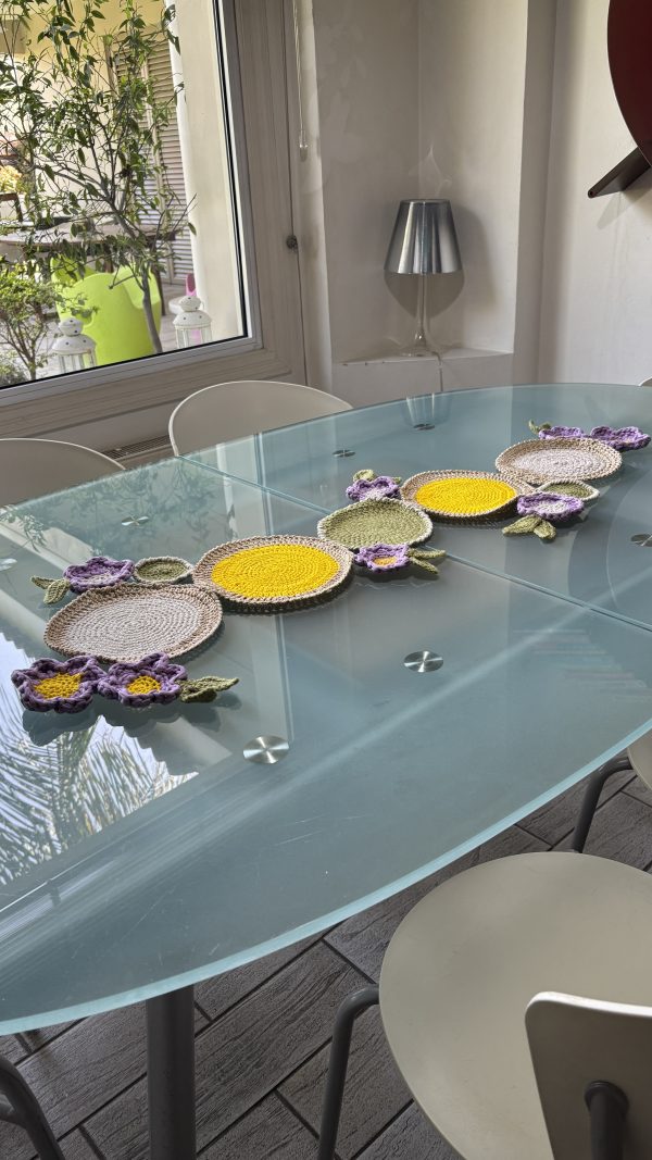 Crochet Daisy Table Runner with Matching Coasters- a floral accent for your home - Image 5