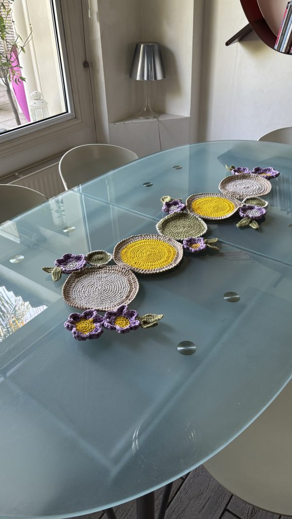 Crochet Daisy Table Runner with Matching Coasters- a floral accent for your home - Image 3