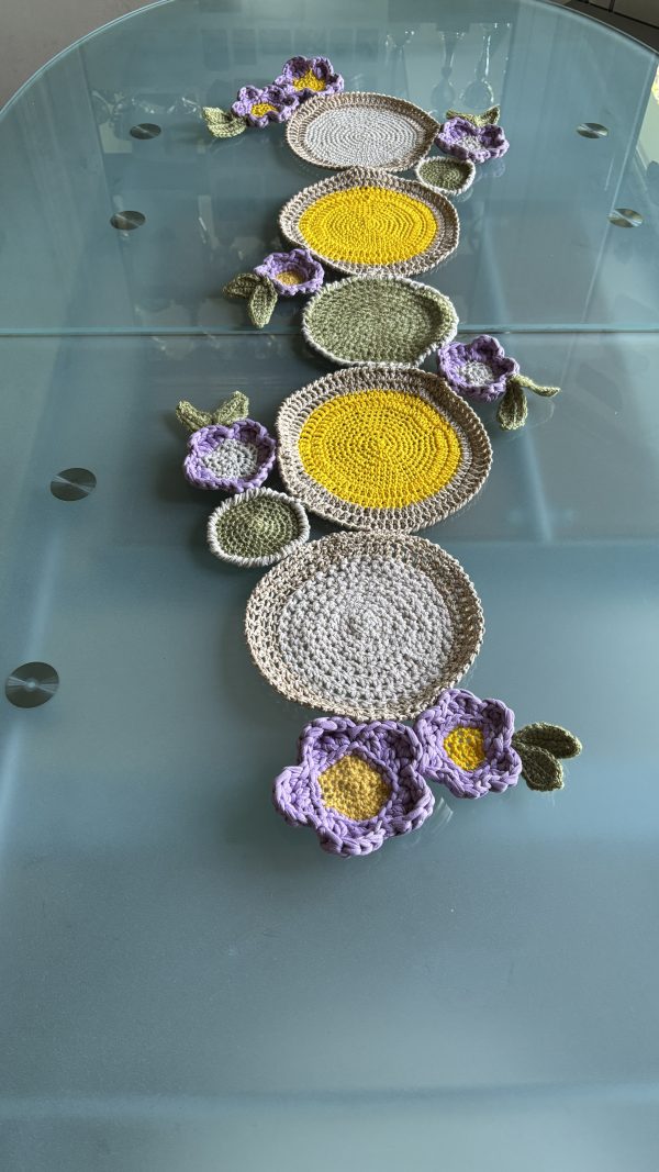 Crochet Daisy Table Runner with Matching Coasters- a floral accent for your home - Image 2