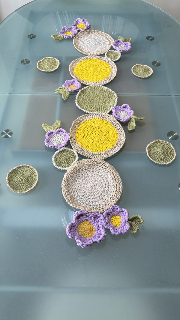 Crochet Daisy Table Runner with Matching Coasters- a floral accent for your home - Image 6