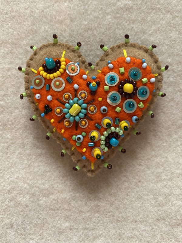 Adorable handmade orange heart magnet - Image 5