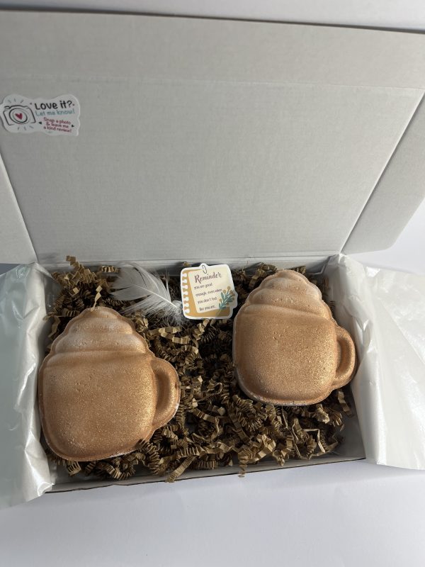 Box with two bath bombs