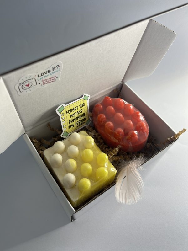 Box with two natural massage soap