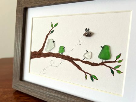 Seaglass Birds on a Tree