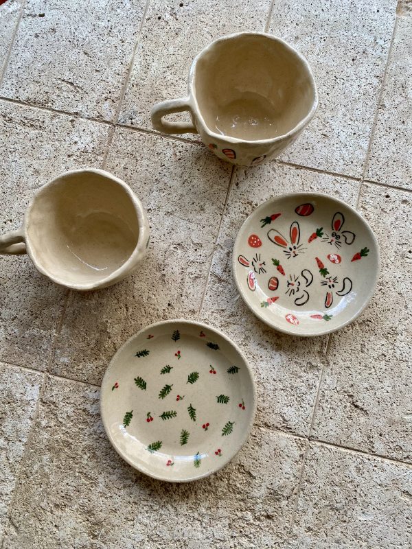 Ceramic Cup and Saucer Set - top view