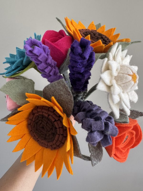 Vibrant Handmade Felt Sunflower -2 types - Image 5