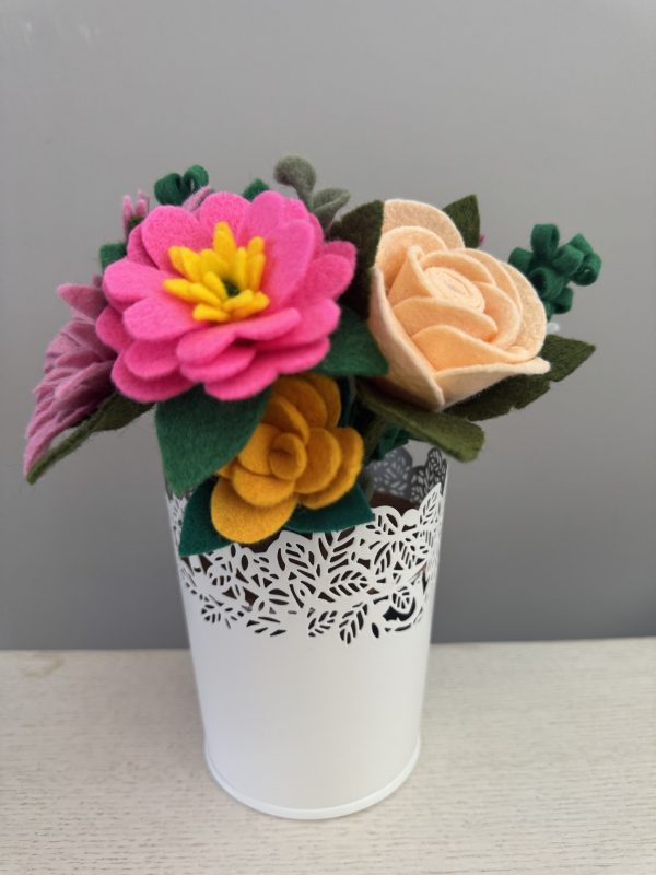 Romantic Felt Flower Pot - Image 2