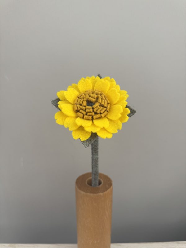 Handmade Felt Yellow Daisy - Image 4
